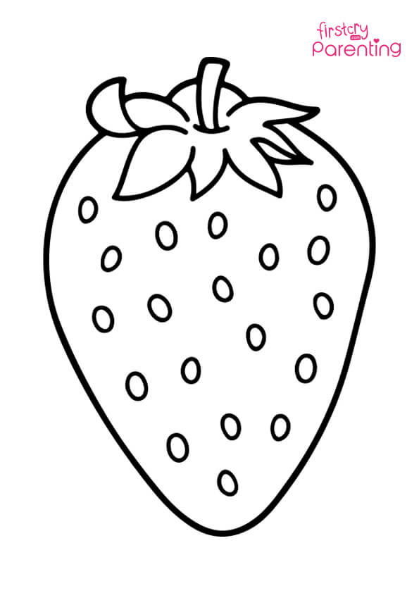 Easy printable strawbery coloring pages for kids