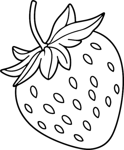 Premium vector strawberry vector illustration black and white outline strawberry coloring book or page for children