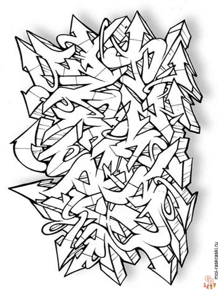 Free printable graffiti coloring pages