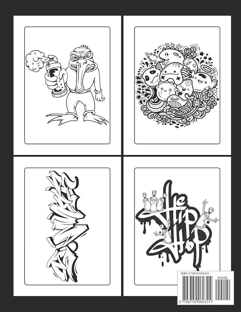 Graffiti coloring book an adults and teens fun coloring pages with graffiti street art such as letters drawings fonts quotes and more ledbetter press magdalena books