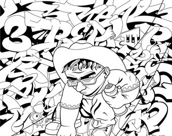 Pages the street art coloring book print