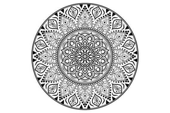 Adult mandala coloring page printable pdf for stress relief