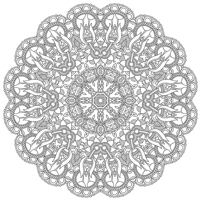 Free downloadable mandala coloring image for stress relief â