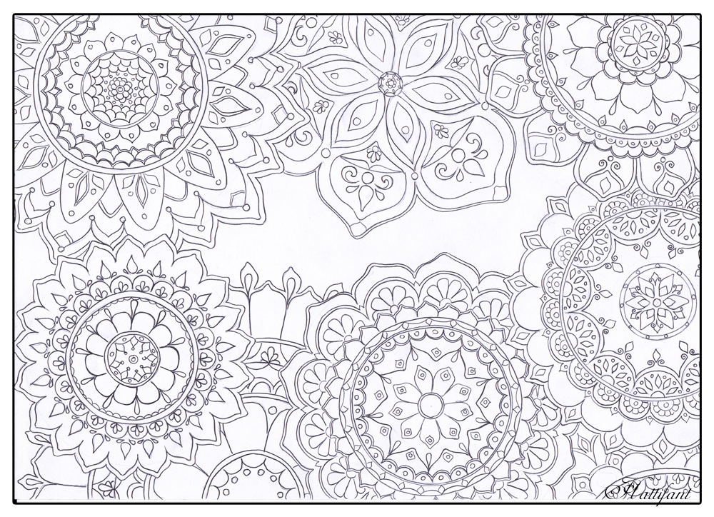 Stress relief mandala flowers