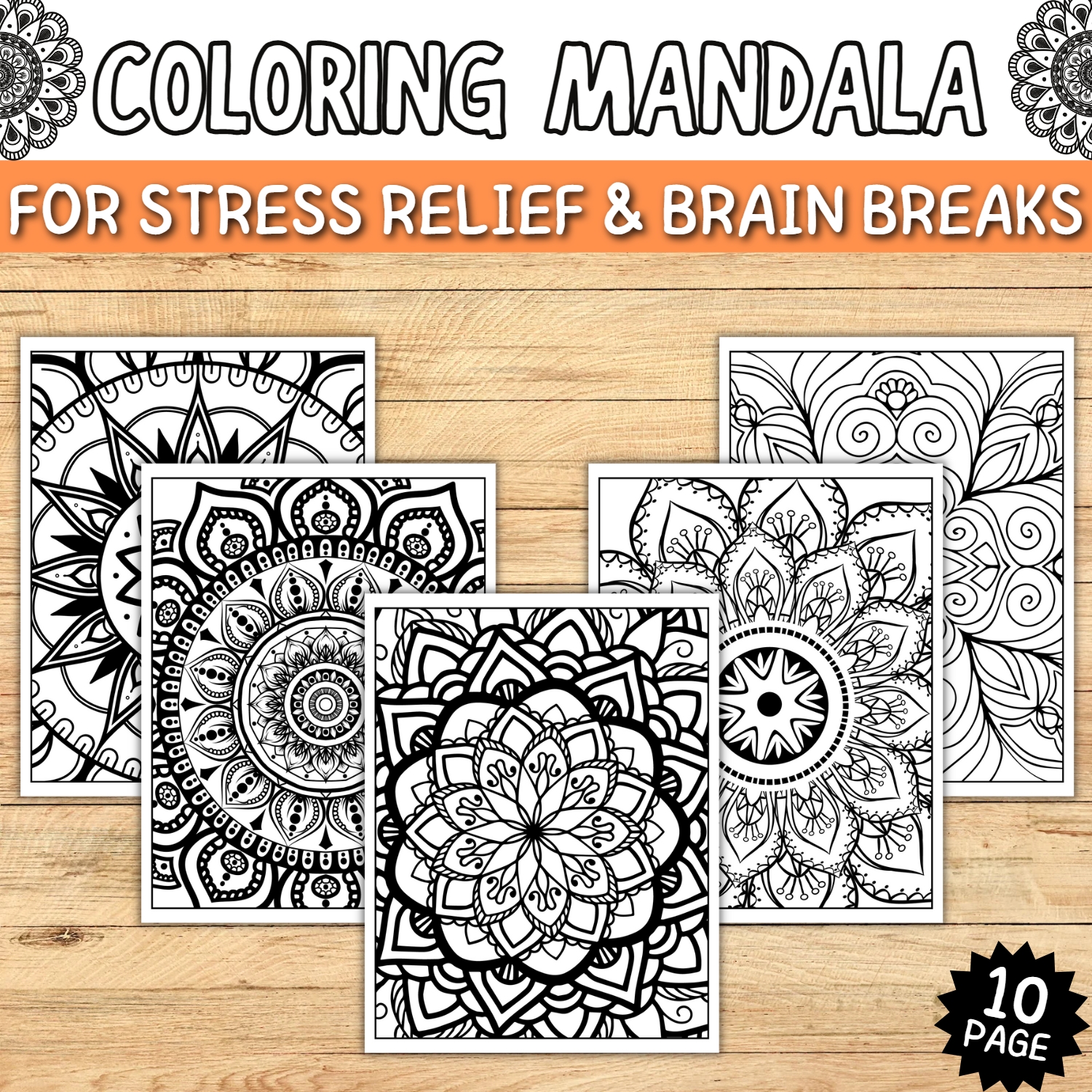 Meditative mandalas printable coloring book for relaxation and mental wellness made by teachers