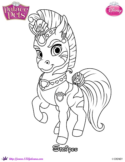 Princess palace pets coloring page of stripes â