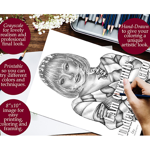 Woman in stripes currently under construction printable coloring page â artistry by lisa marie