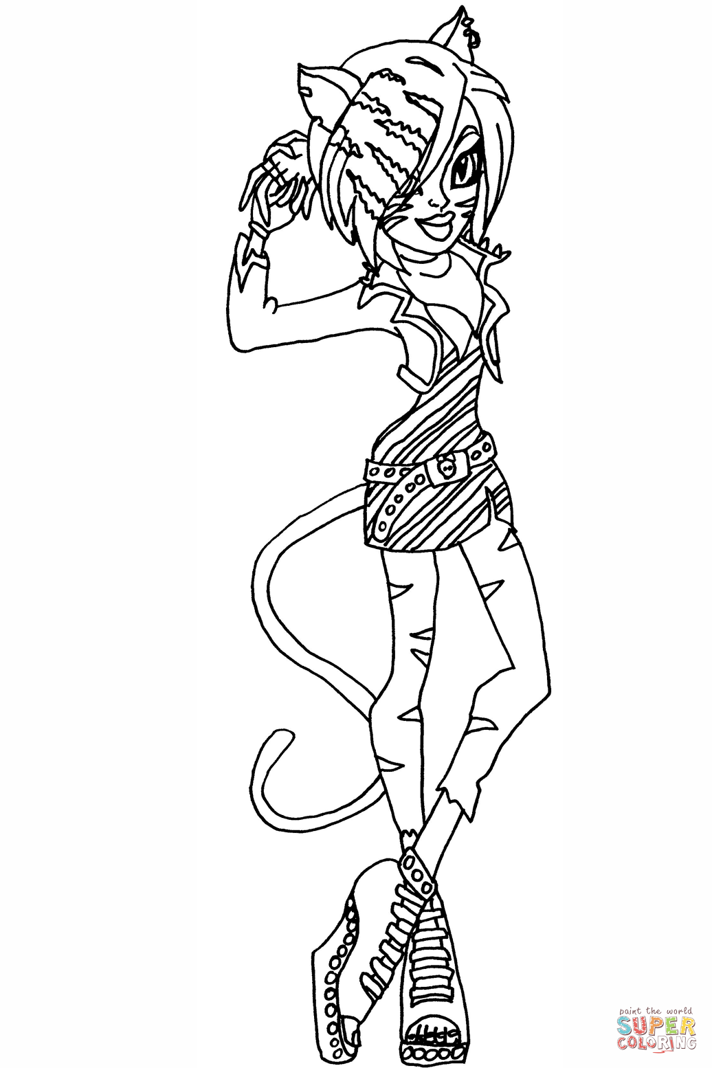 Toralei stripe coloring page free printable coloring pages
