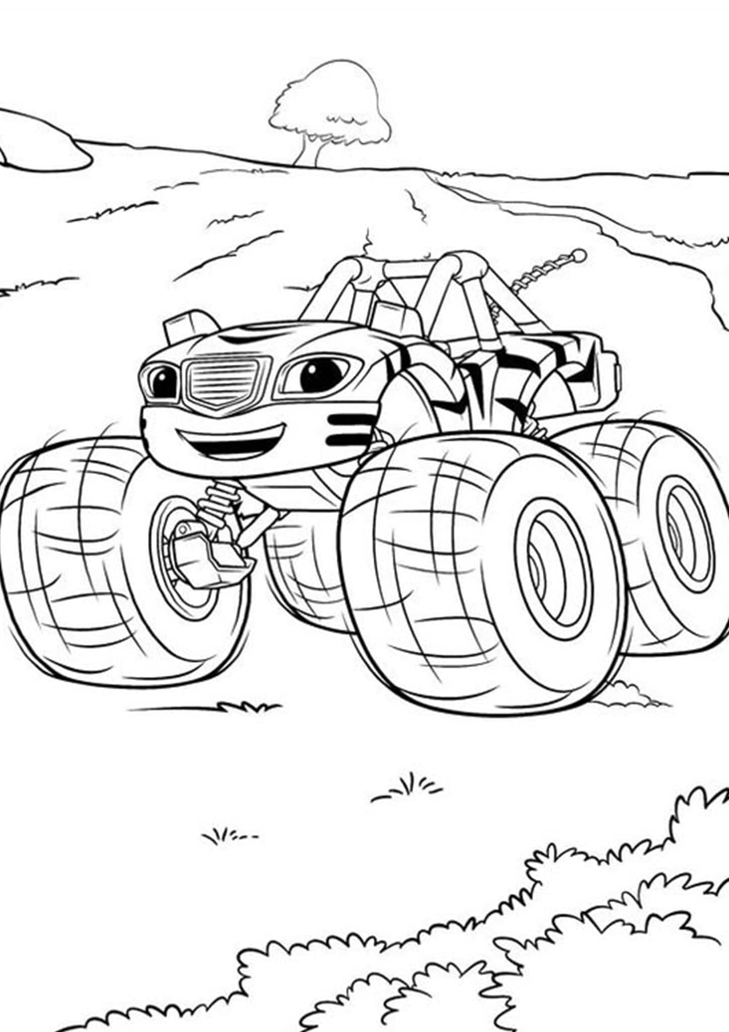 Free easy to print monster truck coloring pages
