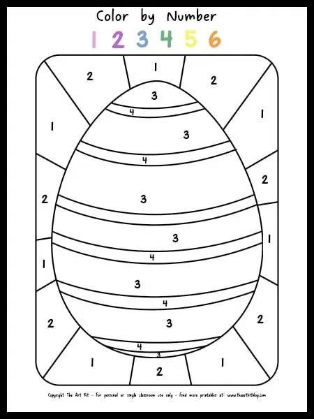 Free printable easter egg color by number with stripes â the art kit