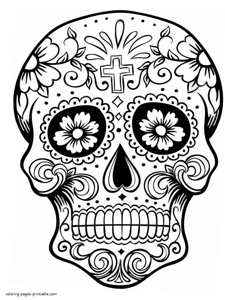Sugar skull coloring sheet tatuajes de crãneo mexicano imagenes de calaveras mexicanas imagenes de calavera