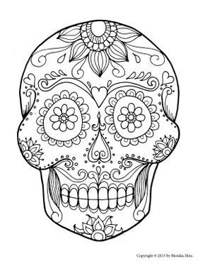 Free printable sug skull coloring sheets