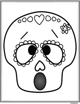 Dãa de los muertos sugar skulls coloring sheets