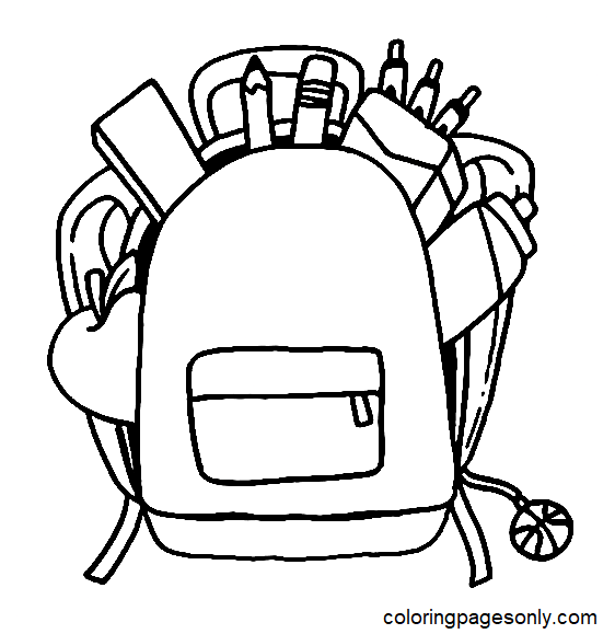 Backpack coloring pages printable for free download
