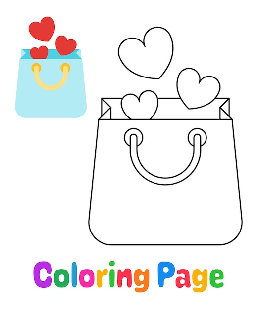 Premium vector coloring page with bag for kids