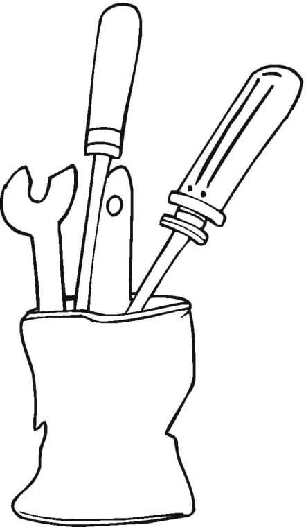 Tool bag coloring page