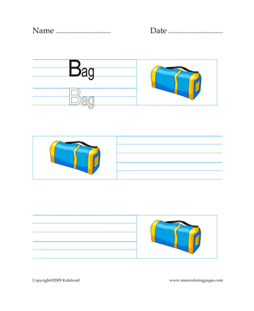 Printable bag word worksheet coloring worksheets free online coloring pages