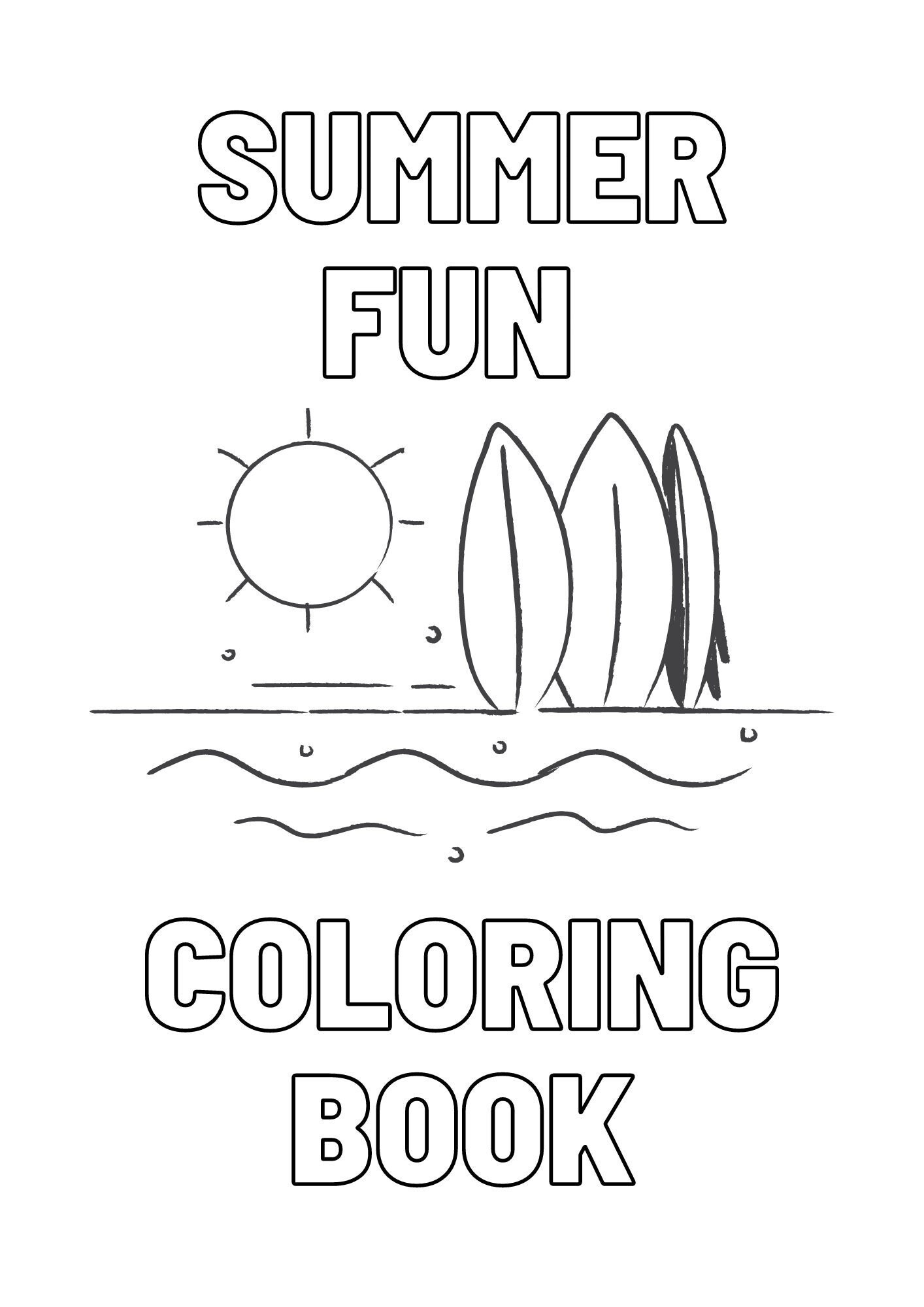 Summer fun coloring pages for kids printable coloring pages for kids instant download print at home homeschool printable