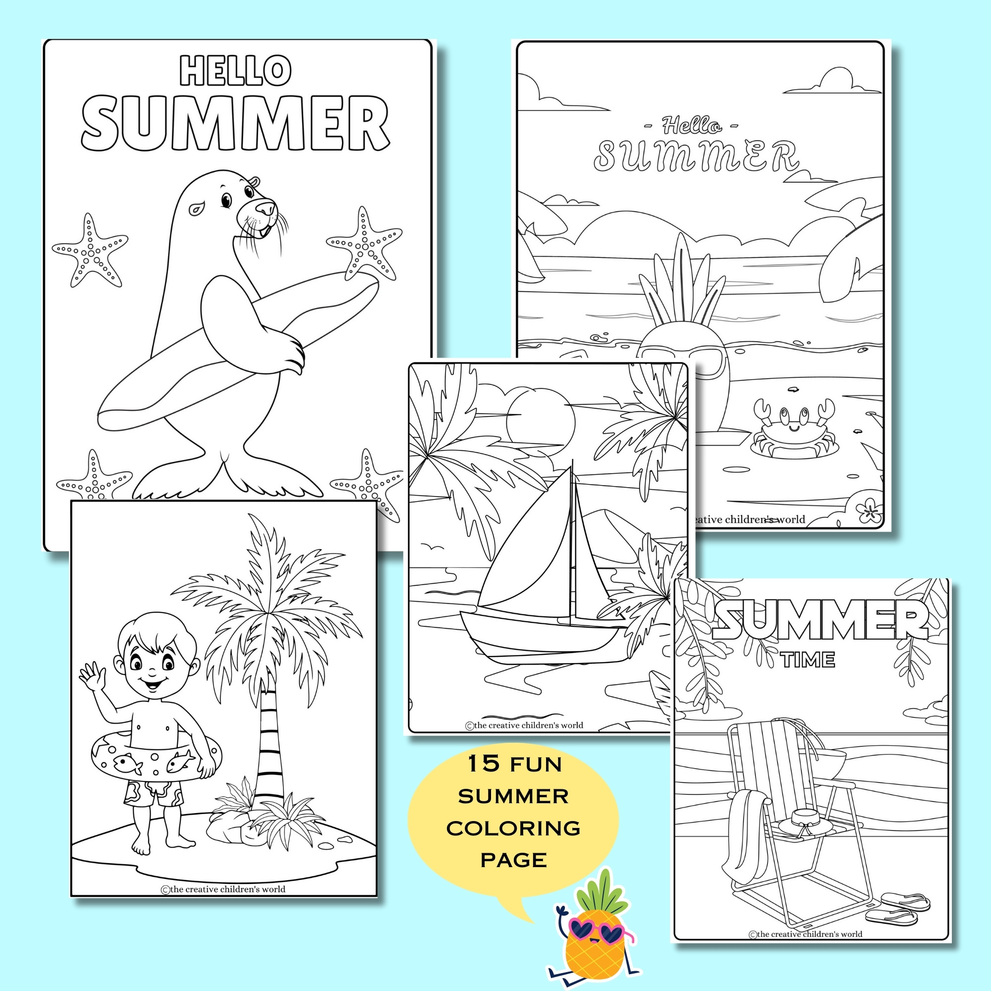 Summer activities coloring sheetsprintable summer coloring pages made by teachers