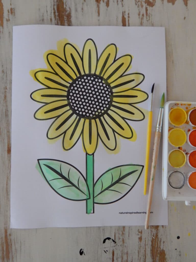 Sunflower coloring pages for kids