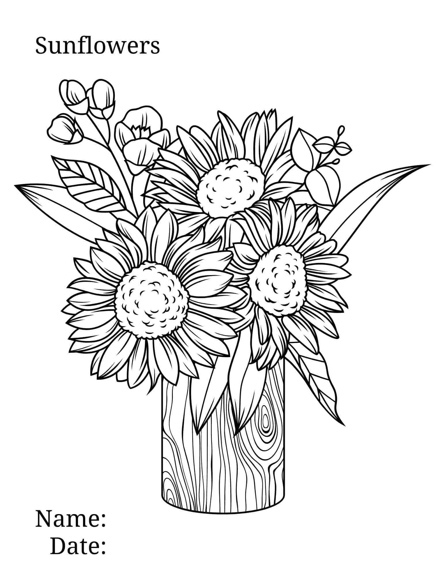 Sunflower coloring page ð ð brighten your day with floral fun