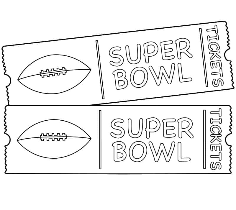 Super bowl tickets coloring page