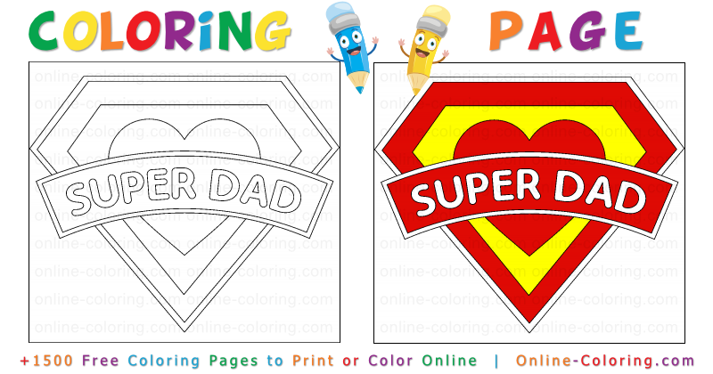 Super dad free online coloring page