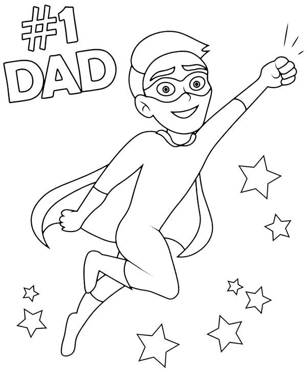 Print super dad coloring page