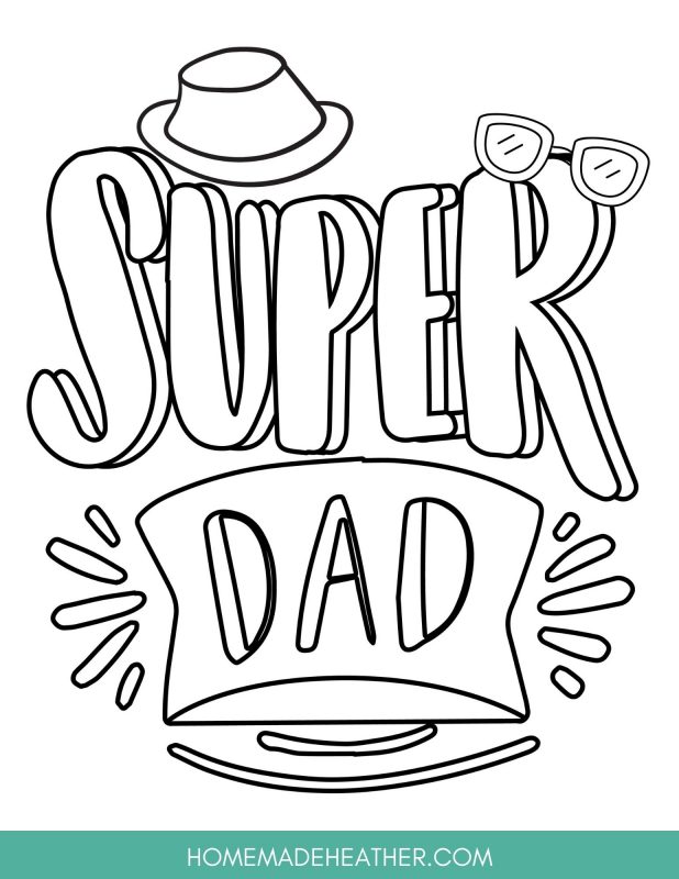 Free fathers day printable coloring sheets homemade heather