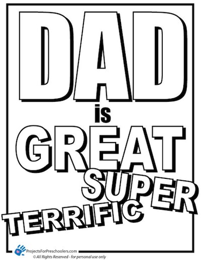 Happy fathers day coloring pages you can print from home