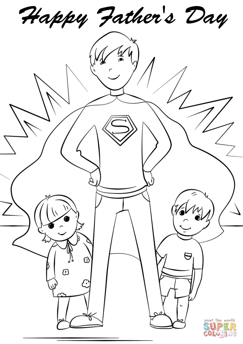 Youre a super dad coloring page free printable coloring pages