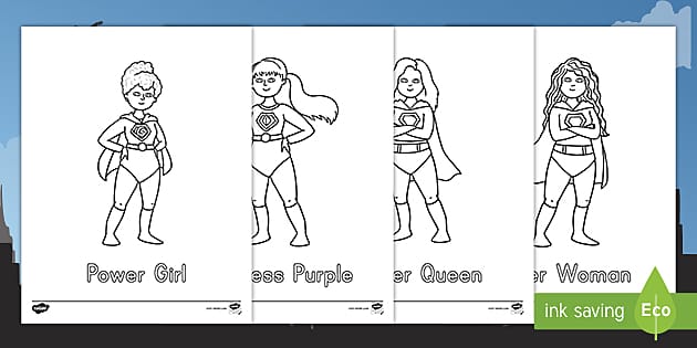 Superhero coloring sheets teacher made