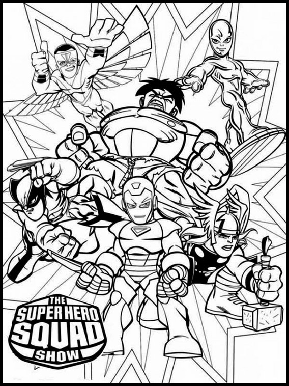 Free printable coloring pages the super hero squad