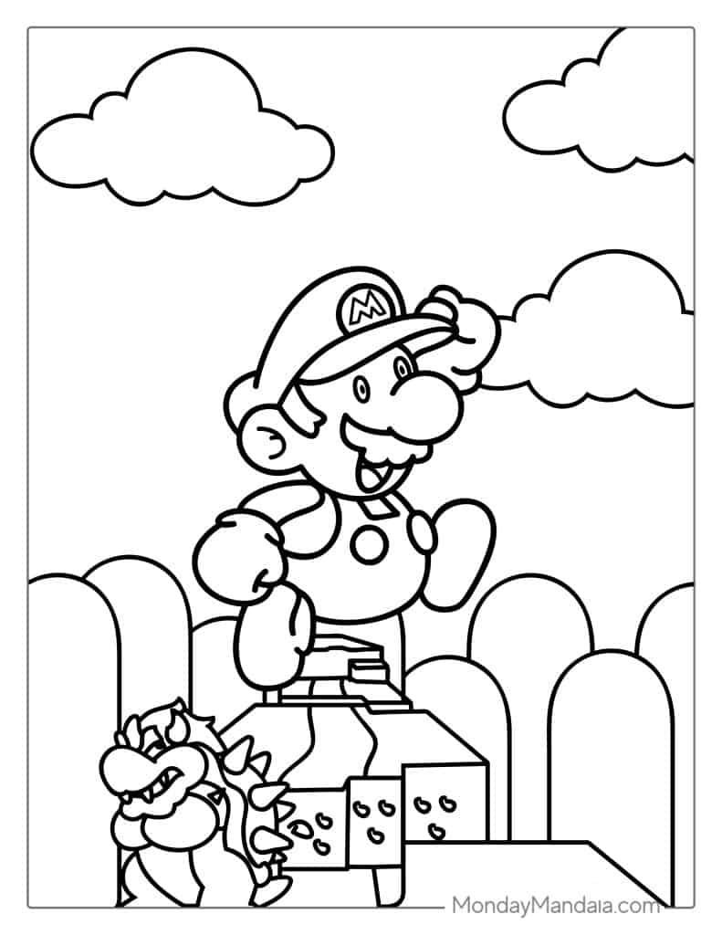 Mario coloring pages free pdf printables