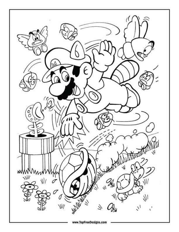 Super mario coloring page
