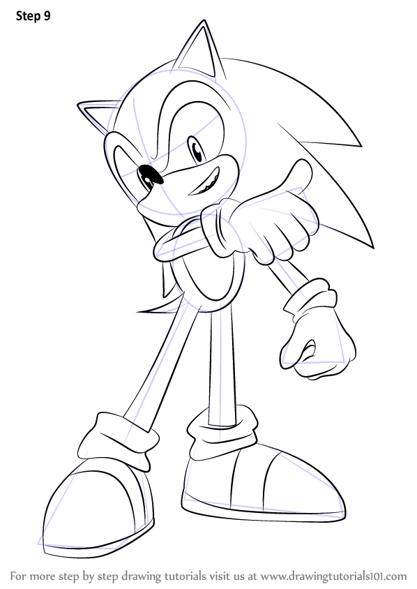 How to draw sonic from super smash bros super smash bros step by step