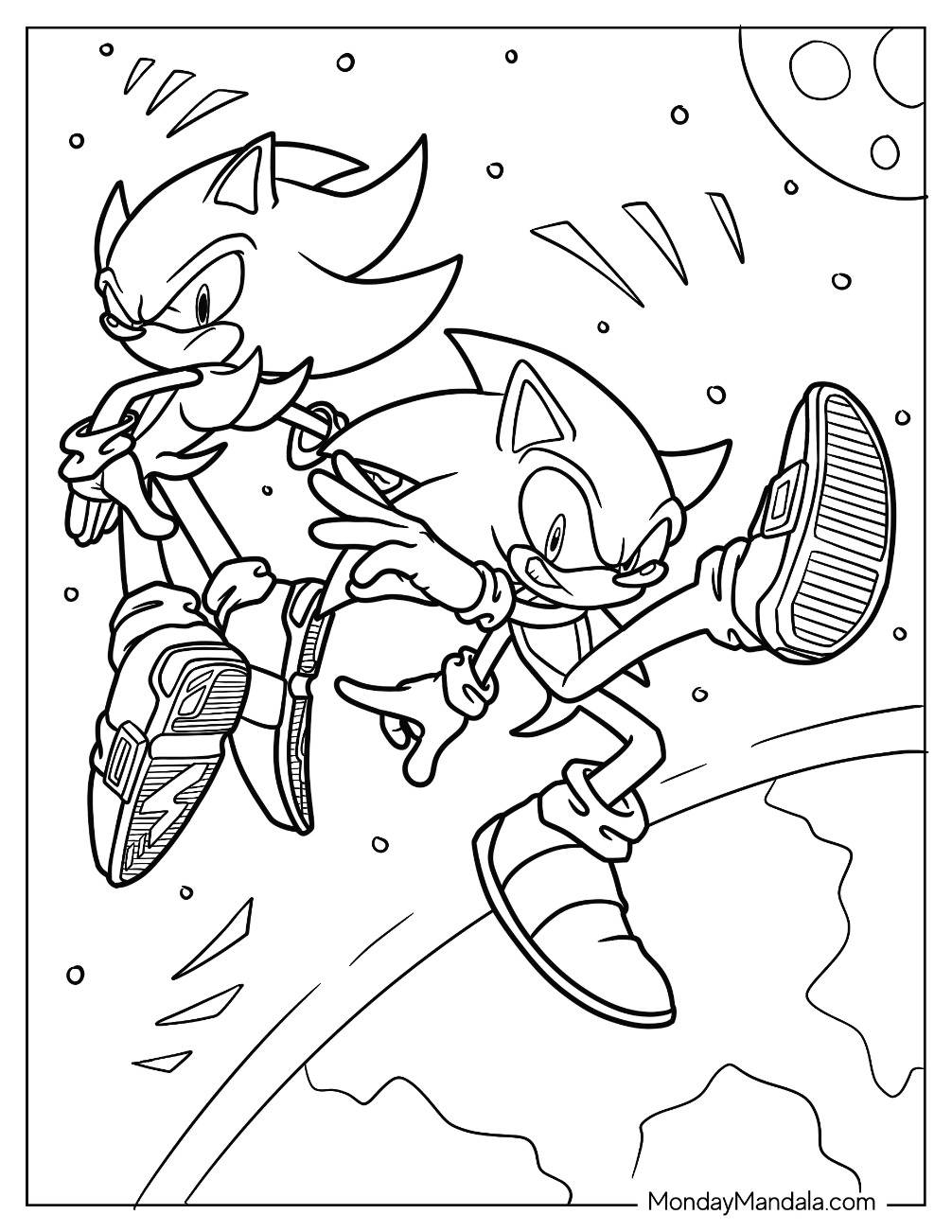 Super sonic coloring pages free pdf printables