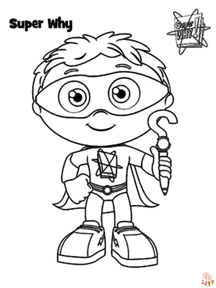 Super why coloring pages printable and free options
