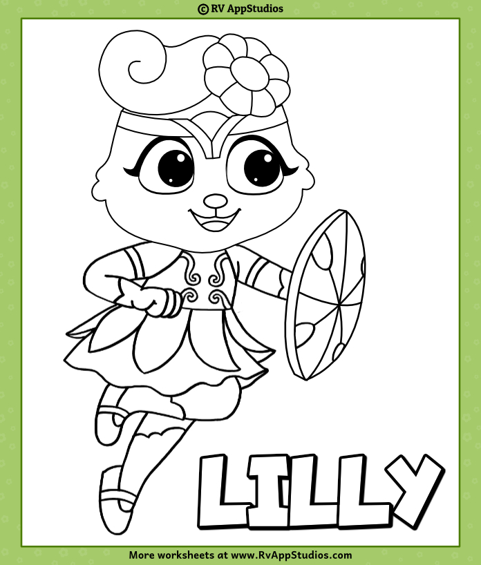 Coloring printable for children lilly coloring page