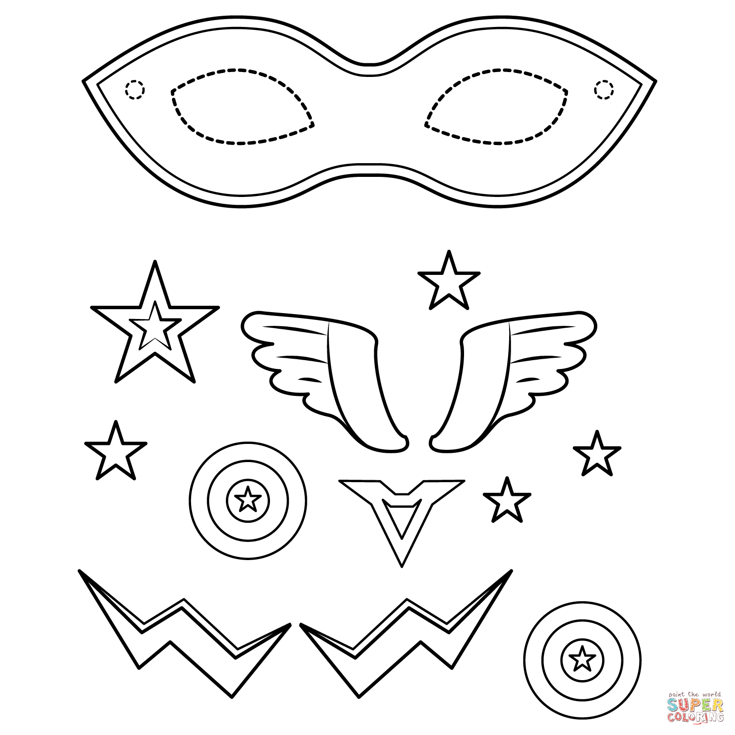 Superhero mask coloring page free printable coloring pages superhero masks free printable coloring pages free printable coloring