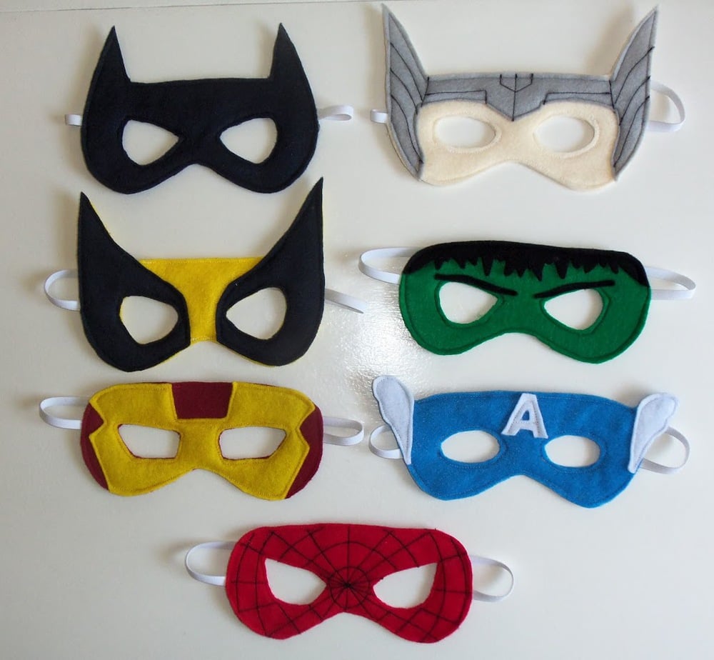 Felt superhero mask templates