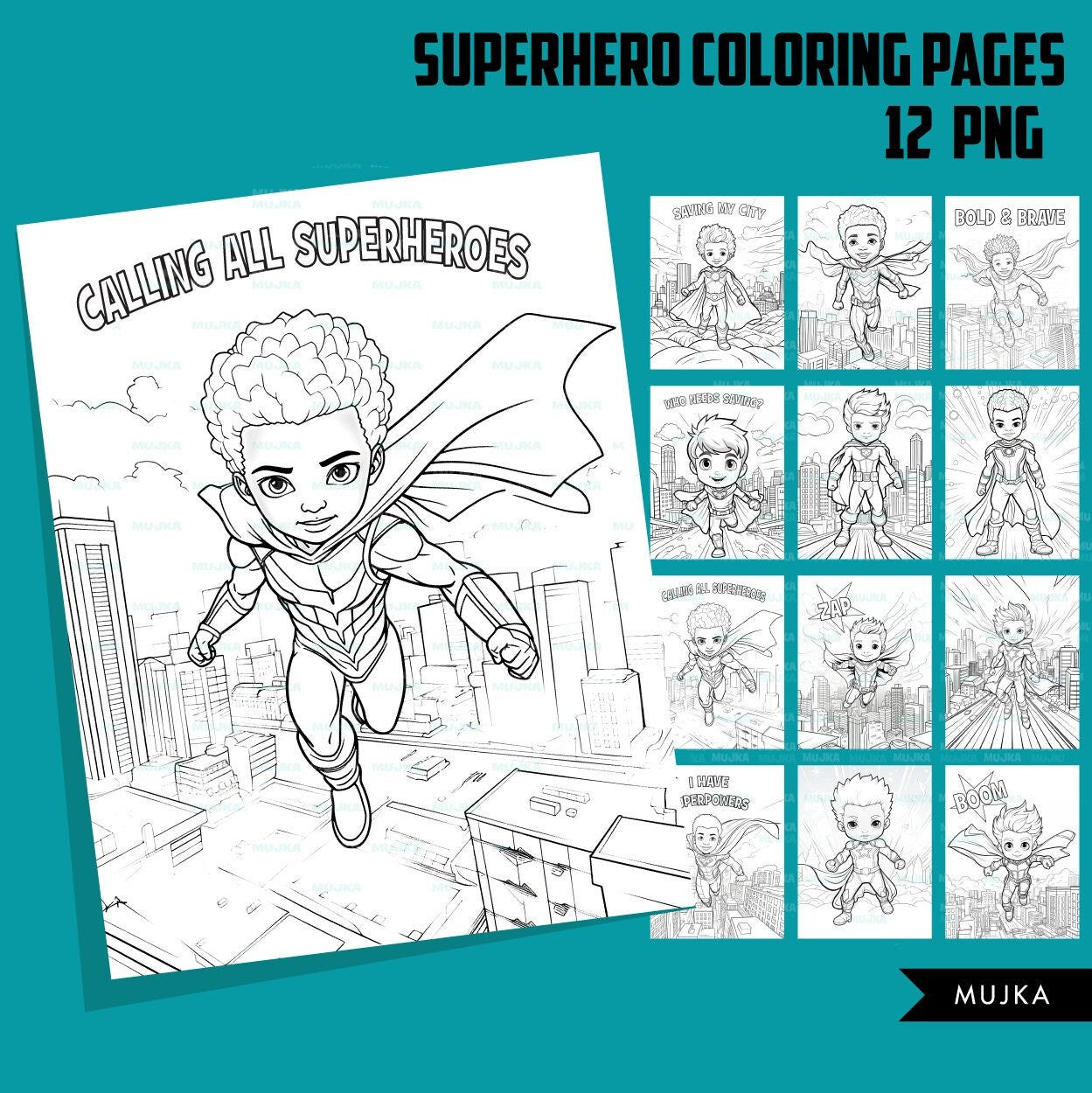 Superhero coloring pages printable coloring book for boys kids color â mujka cliparts