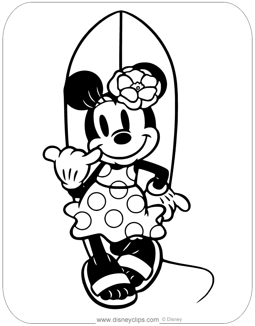 Classic minnie mouse coloring pages