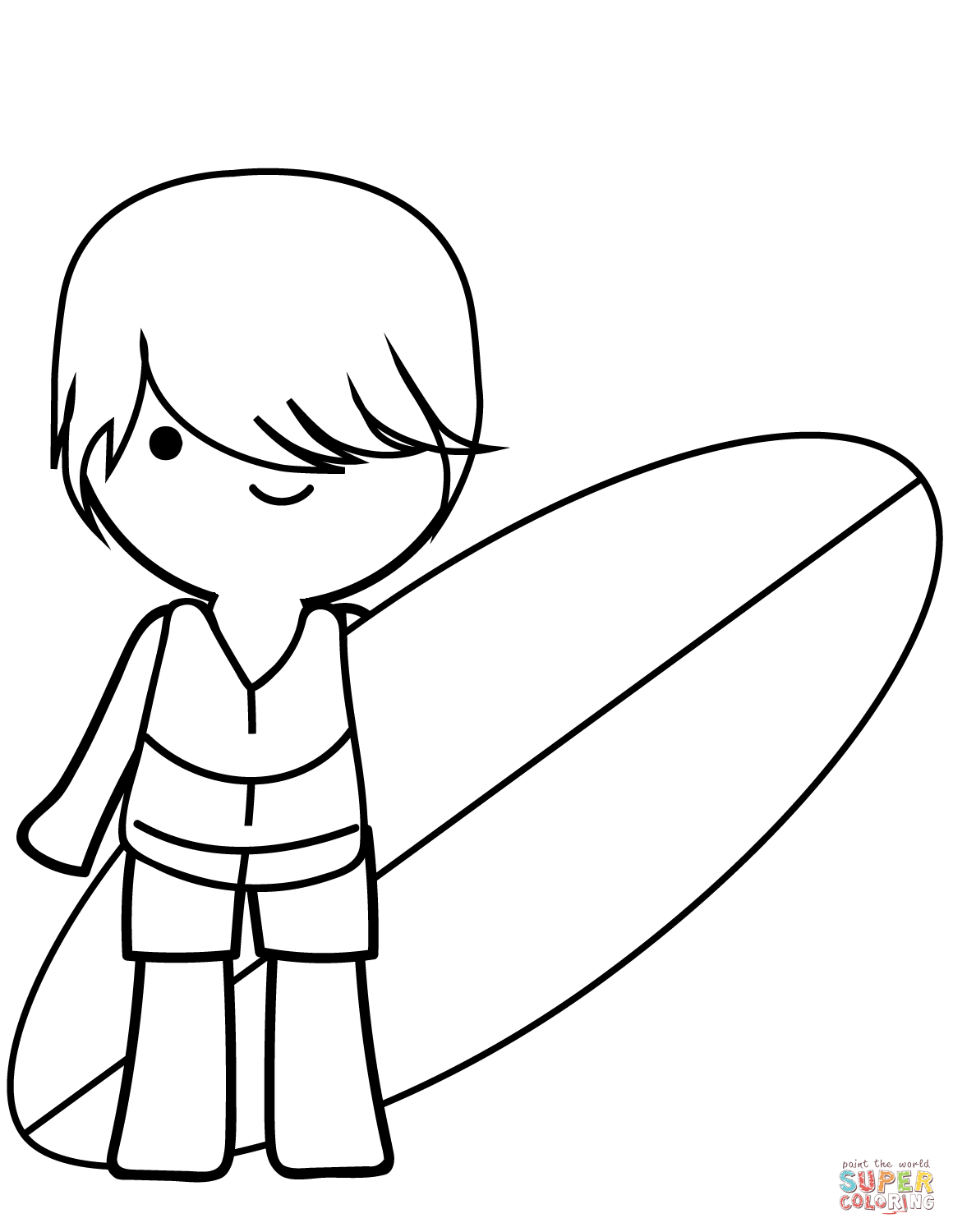 Boy surfer coloring page free printable coloring pages
