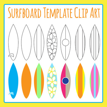 Surf into learning surfboard surf board template clip art clipart