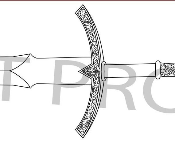 Witch sword diy template pattern blueprint diy pdf digital donwload vector printable cosplay costume larp pdf download now