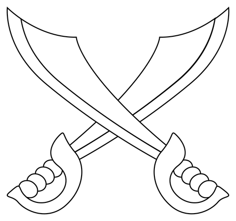 Crossed swords coloring page free printable coloring pages