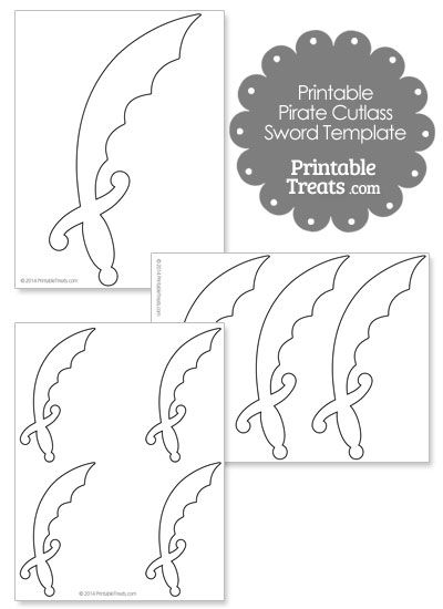 Free printable pirate sword template
