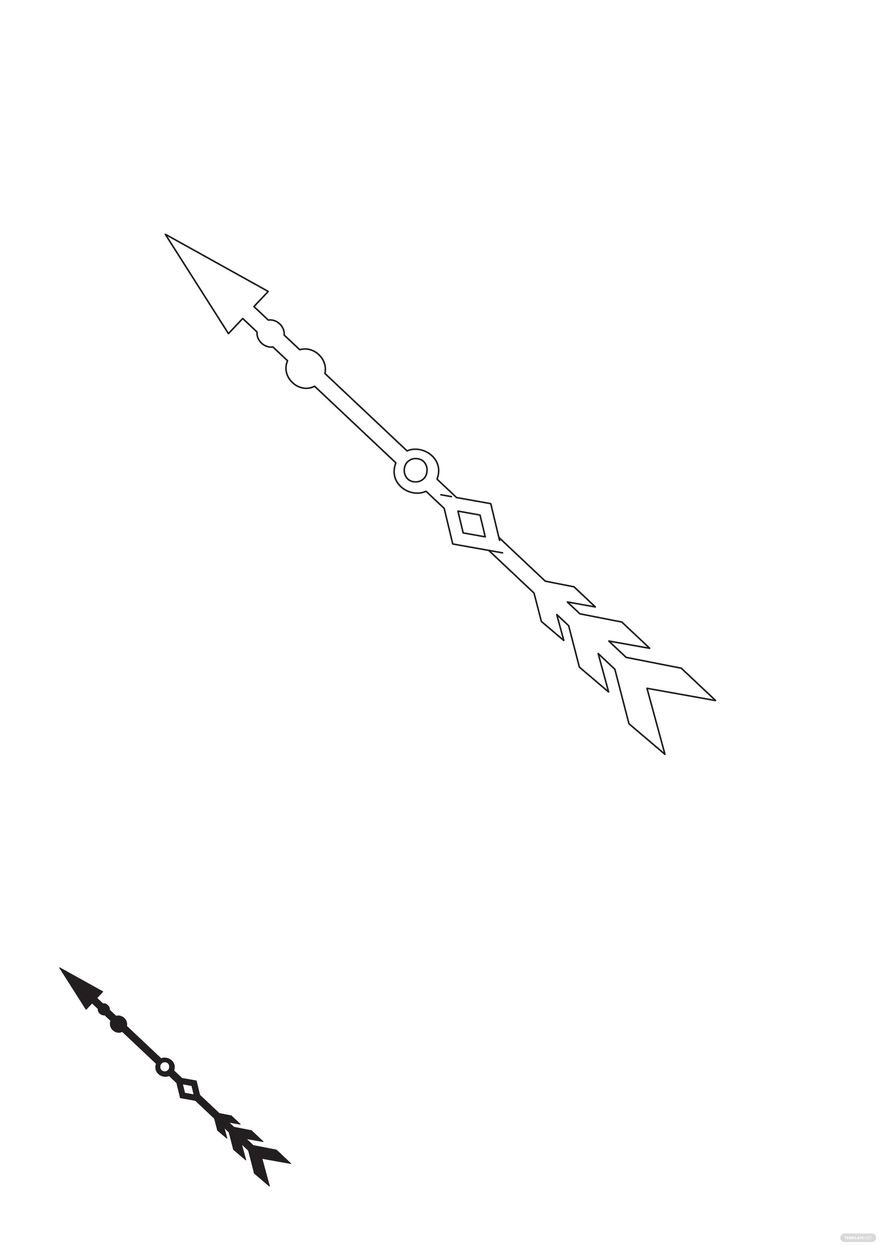 Free black and white tribal arrow coloring page