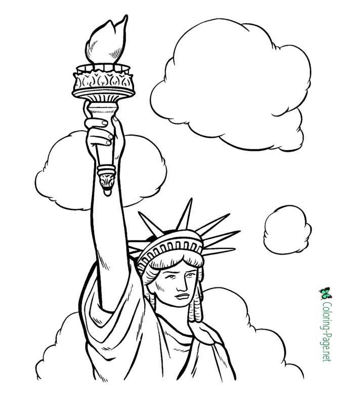 Coloring pages of american symbols